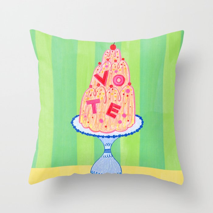 Mold the Future & Vote in Lime Green Throw Pillow Gallery Image 6