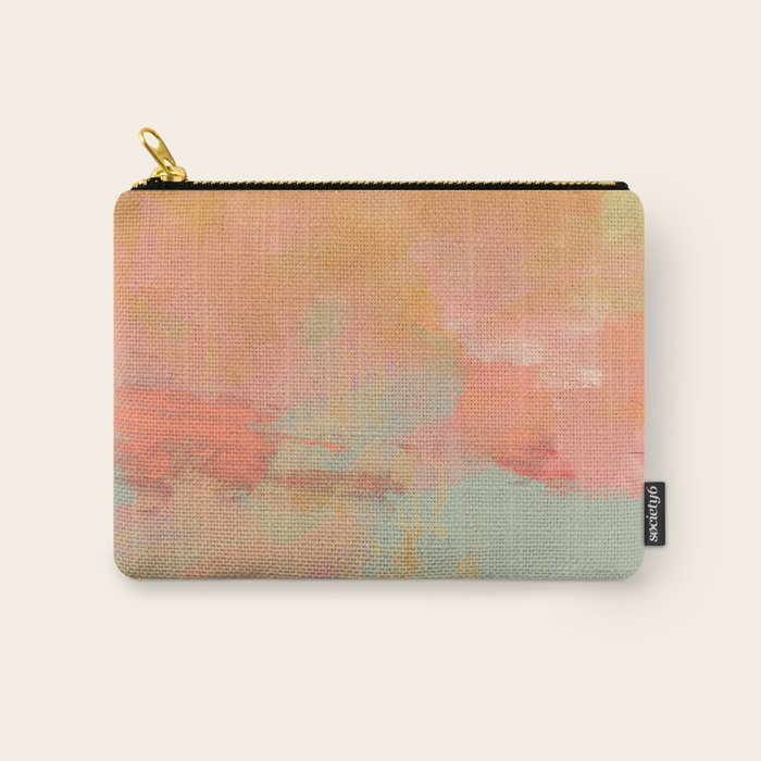 abstract peach sky on mint sea Carry All Pouch Gallery Image 1