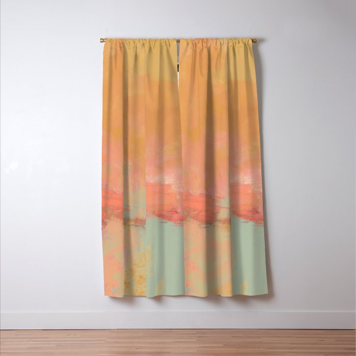 abstract peach sky on mint sea Window Curtain Gallery Image 3
