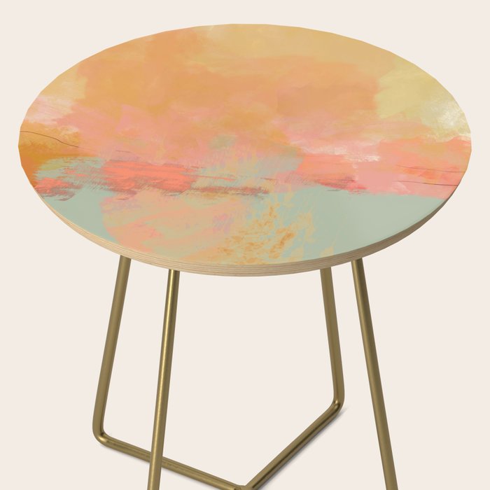 abstract peach sky on mint sea Side Table Gallery Image 2