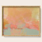abstract peach sky on mint sea Serving Tray Gallery Image 1