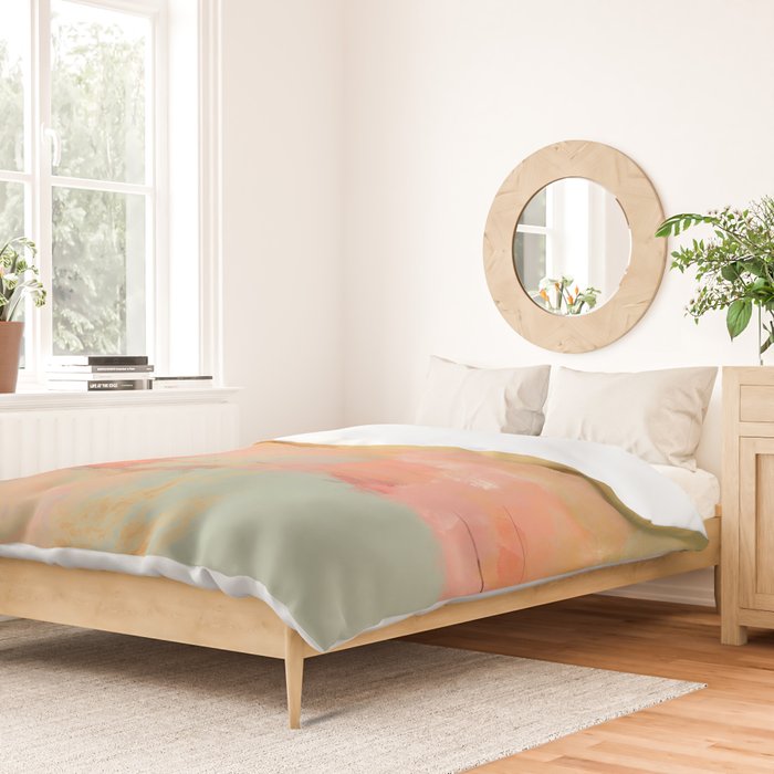 abstract peach sky on mint sea Duvet Cover Gallery Image 2