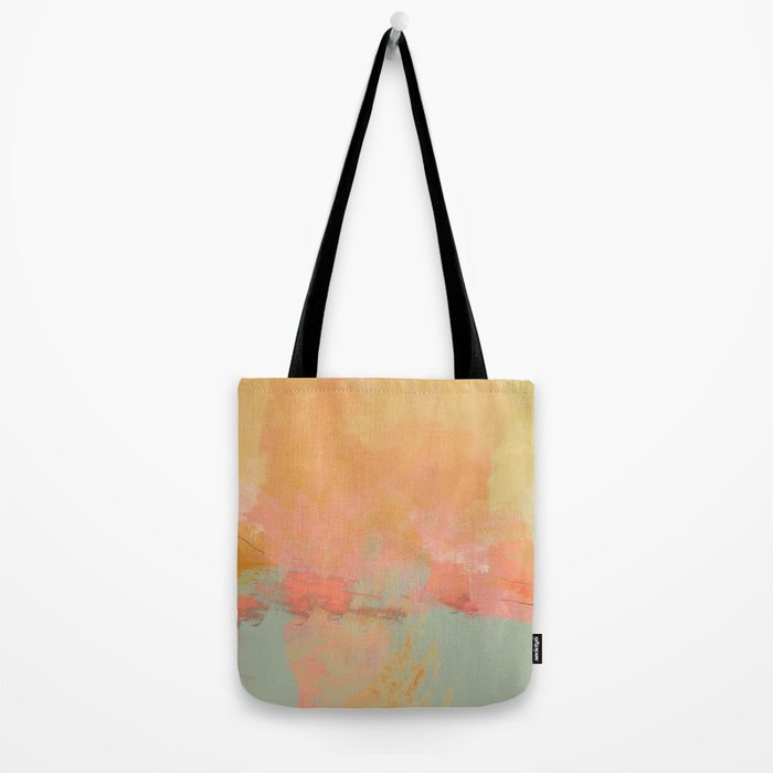 abstract peach sky on mint sea Tote Bag Gallery Image 2