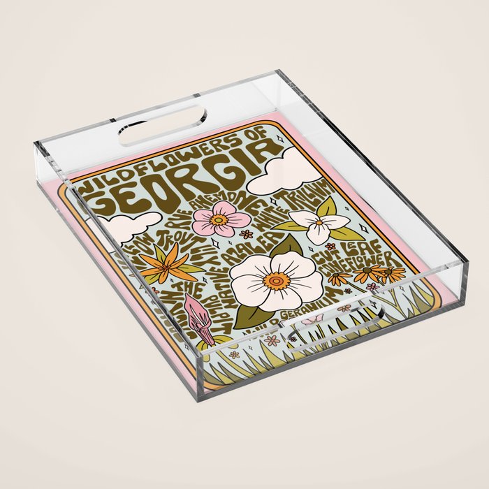 Georgia Wildflowers Acrylic Tray Gallery Image 1