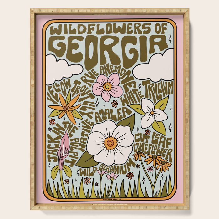 Georgia Wildflowers Serving Tray Gallery Image 1