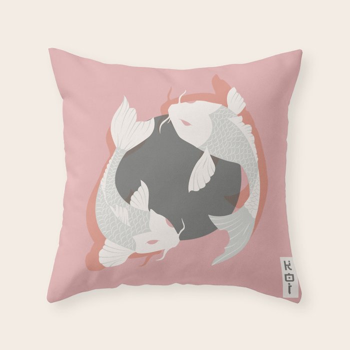 Koi fish 006 Throw Pillow Gallery Image 6
