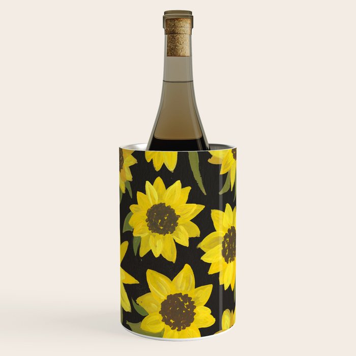 Sunflowers Acrylic on Charcoal Wine Chiller Gallery Image 2