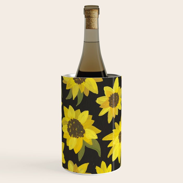 Sunflowers Acrylic on Charcoal Wine Chiller Gallery Image 1
