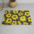 Sunflowers Acrylic on Charcoal Rug Gallery Image 1