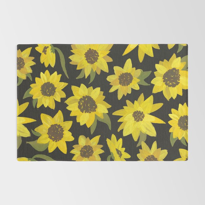 Sunflowers Acrylic on Charcoal Rug Gallery Image 2