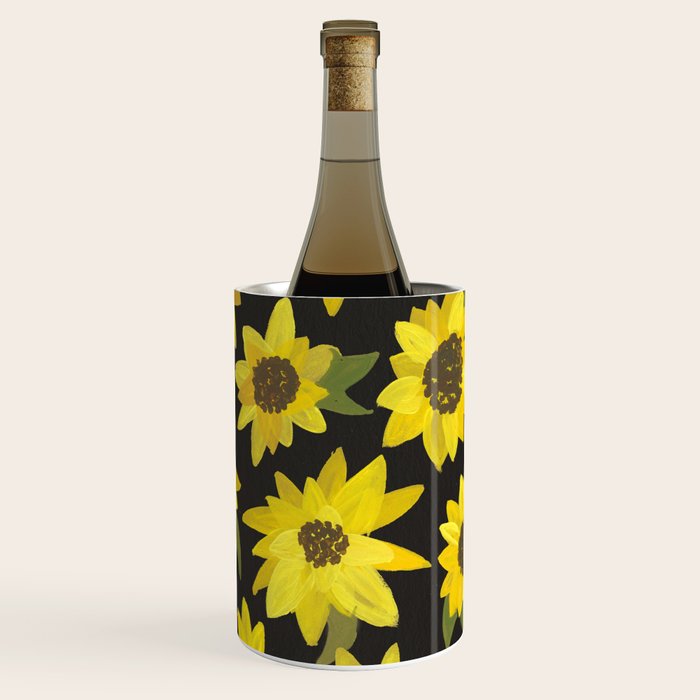 Sunflowers Acrylic on Charcoal Wine Chiller Gallery Image 3