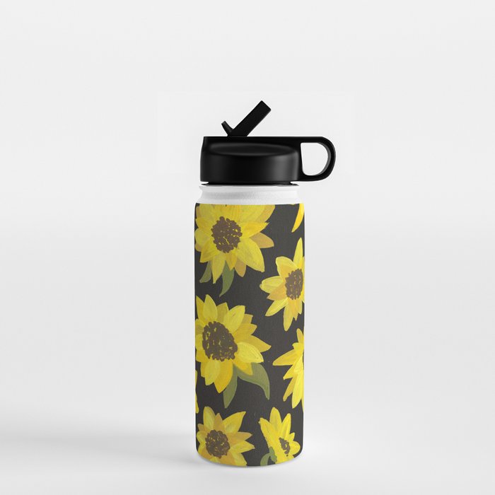 Sunflowers Acrylic on Charcoal Water Bottle Gallery Image 1