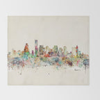 Boston Massachusetts Skyline Throw Blanket Gallery Image 2