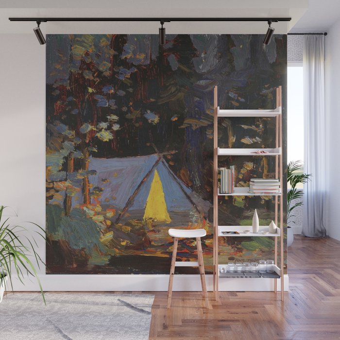 Tom Thomson Campfire 1916 Canadian Landscape Artist Wall Mural Gallery Image 1
