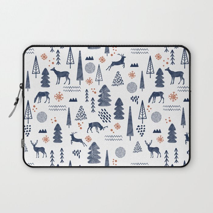 Deer Christmas forest Laptop Sleeve Gallery Image 1