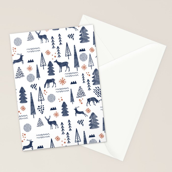Deer Christmas forest Stationery Card Gallery Image 2