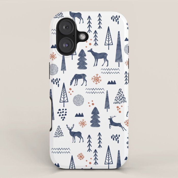 Deer Christmas forest iPhone Case Gallery Image 1