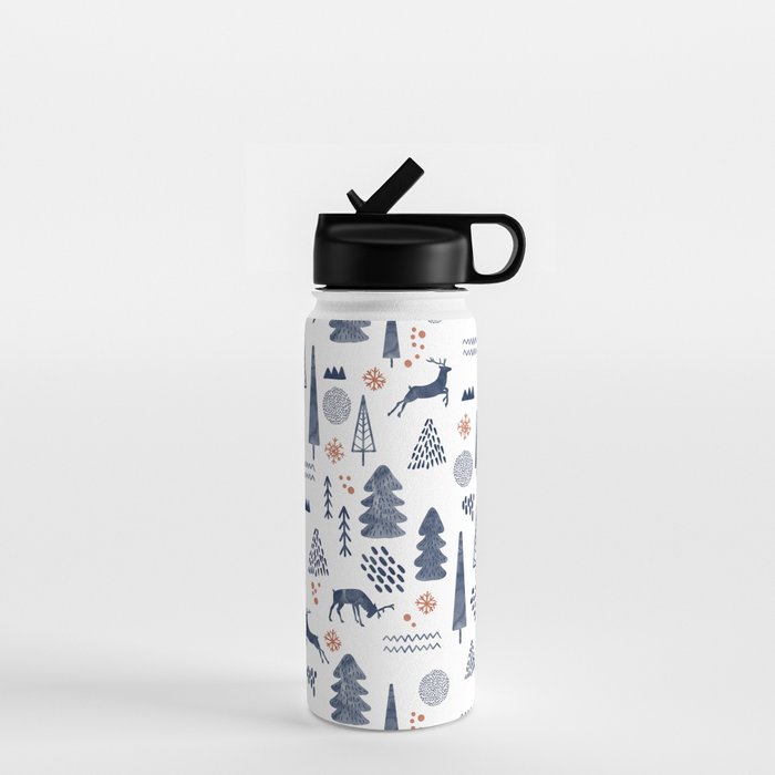 Deer Christmas forest Water Bottle Gallery Image 1