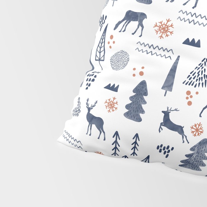 Deer Christmas forest Pillow Sham Gallery Image 4