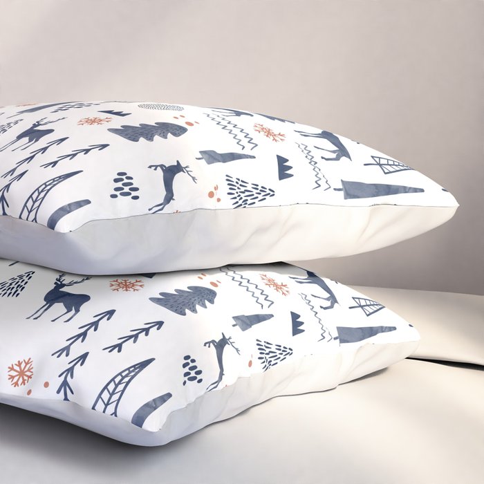 Deer Christmas forest Pillow Sham Gallery Image 3