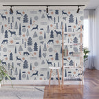 Deer Christmas forest Wall Mural Gallery Image 1