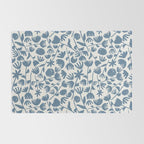 Light Blue Floral Pattern Rug Gallery Image 2