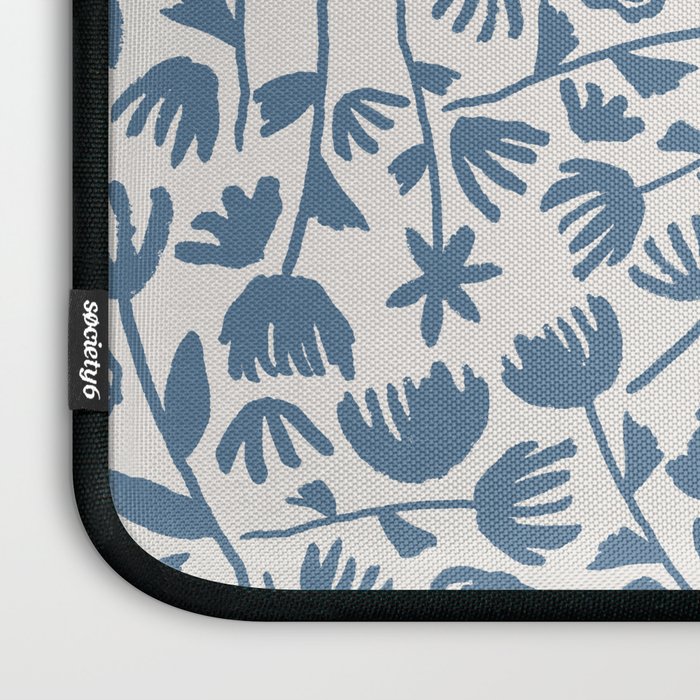 Light Blue Floral Pattern Laptop Sleeve Gallery Image 3