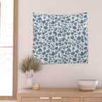 Light Blue Floral Pattern Wall Tapestry Gallery Image 2