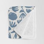 Light Blue Floral Pattern Throw Blanket Gallery Image 3