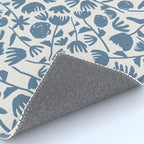 Light Blue Floral Pattern Rug Gallery Image 4