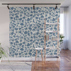 Light Blue Floral Pattern Wall Mural Gallery Image 1