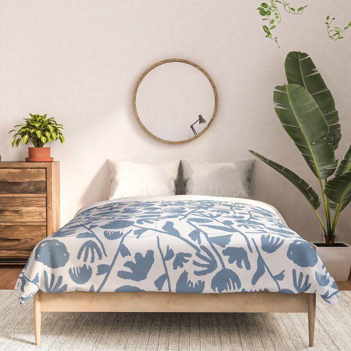 Light Blue Floral Pattern Comforter Gallery Image 3