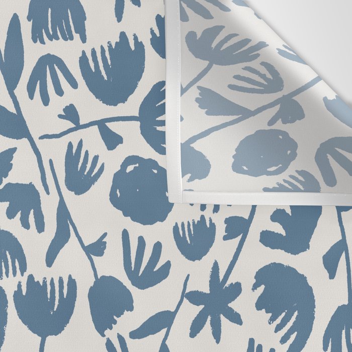 Light Blue Floral Pattern Wall Tapestry Gallery Image 3