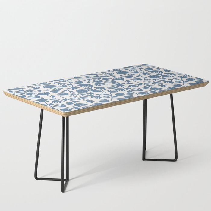 Light Blue Floral Pattern Coffee Table Gallery Image 1
