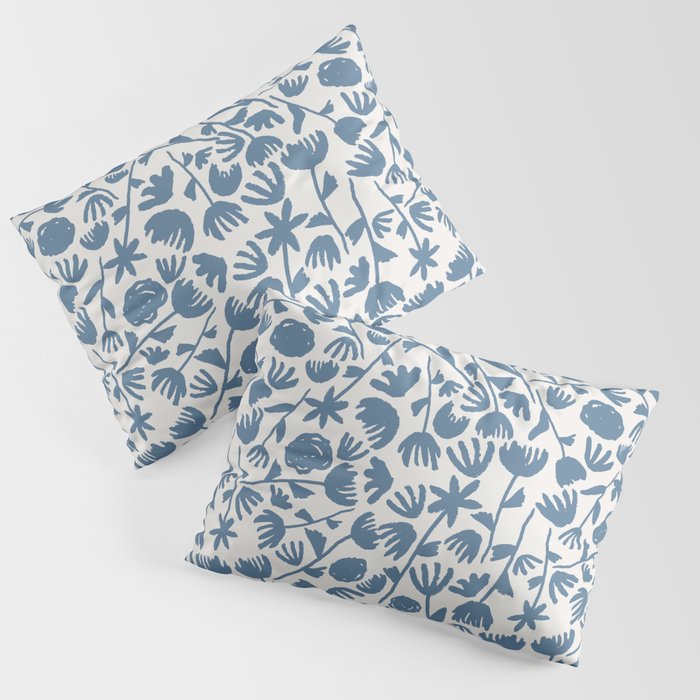 Light Blue Floral Pattern Pillow Sham Gallery Image 3