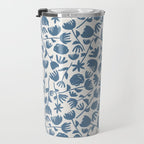 Light Blue Floral Pattern Travel Mug Gallery Image 3