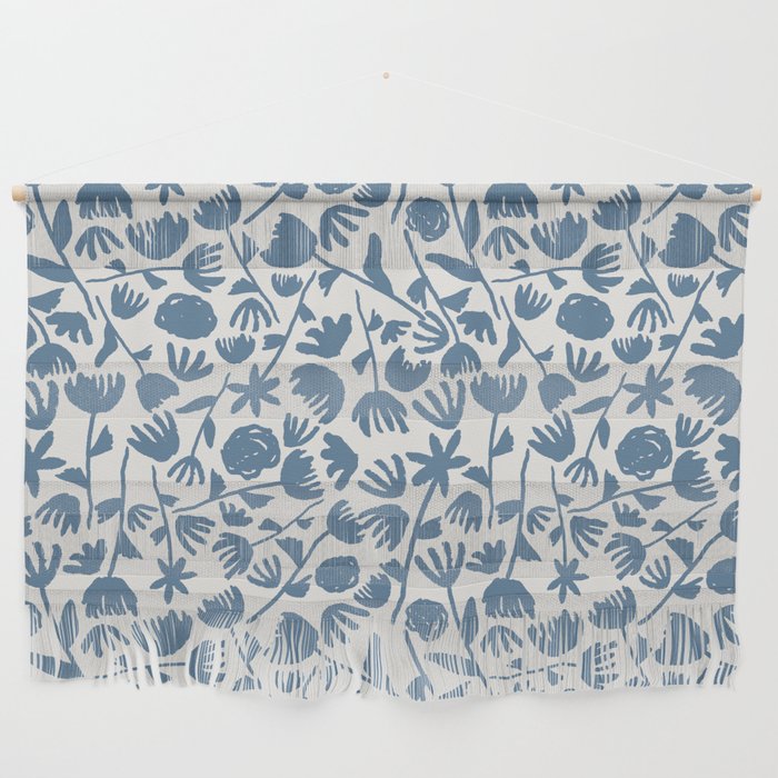 Light Blue Floral Pattern Wall Hanging Gallery Image 1