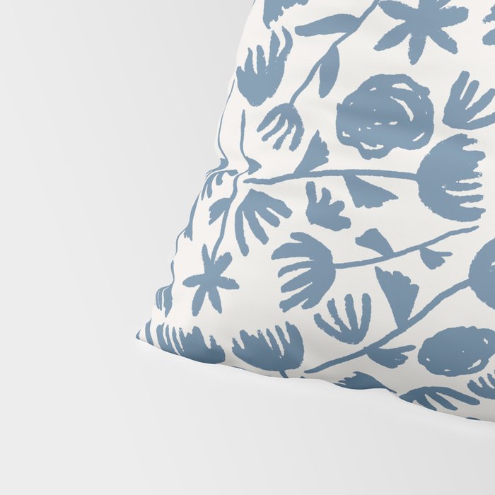Light Blue Floral Pattern Pillow Sham Gallery Image 4