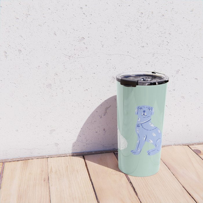 Staffordshire Dogs in Teal and Blue Travel Mug Gallery Image 4