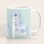 Staffordshire Dogs in Teal and Blue Coffee Mug Gallery Image 1