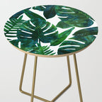 Tropical Nature Monstera Watercolor Painting, Botanical Jungle Dark Palm Illustration Side Table Gallery Image 2