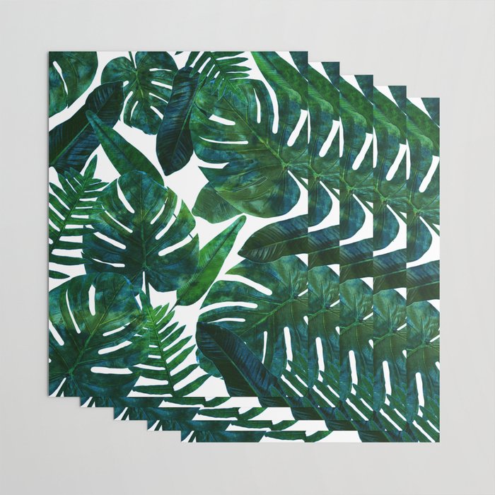 Tropical Nature Monstera Watercolor Painting, Botanical Jungle Dark Palm Illustration Wrapping Paper Gallery Image 3