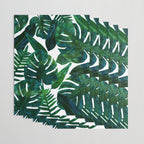 Tropical Nature Monstera Watercolor Painting, Botanical Jungle Dark Palm Illustration Wrapping Paper Gallery Image 3