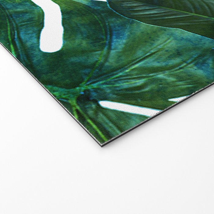 Tropical Nature Monstera Watercolor Painting, Botanical Jungle Dark Palm Illustration Welcome Mat Gallery Image 2