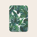 Tropical Nature Monstera Watercolor Painting, Botanical Jungle Dark Palm Illustration Bath Mat Gallery Image 1
