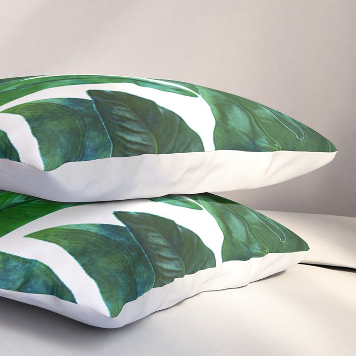 Tropical Nature Monstera Watercolor Painting, Botanical Jungle Dark Palm Illustration Pillow Sham Gallery Image 3
