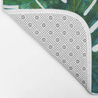 Tropical Nature Monstera Watercolor Painting, Botanical Jungle Dark Palm Illustration Bath Mat Gallery Image 2