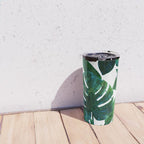 Tropical Nature Monstera Watercolor Painting, Botanical Jungle Dark Palm Illustration Travel Mug Gallery Image 4