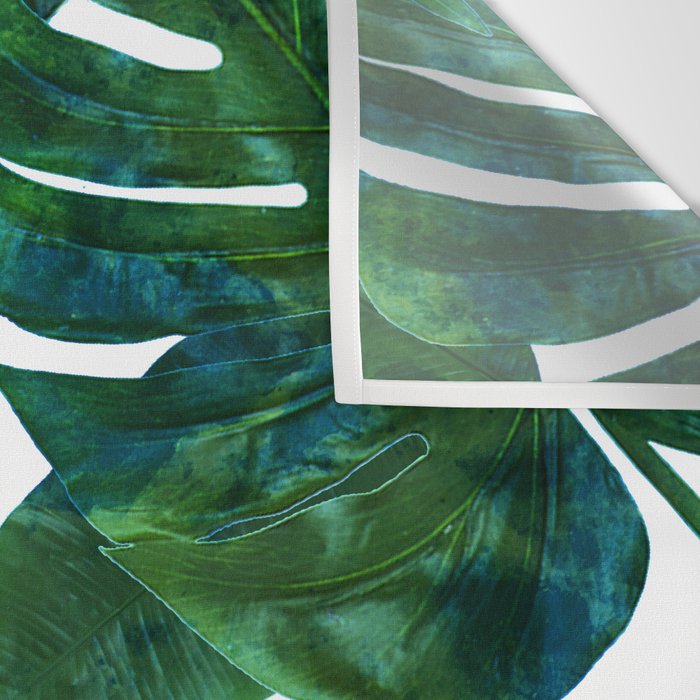 Tropical Nature Monstera Watercolor Painting, Botanical Jungle Dark Palm Illustration Wall Tapestry Gallery Image 3