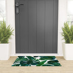 Tropical Nature Monstera Watercolor Painting, Botanical Jungle Dark Palm Illustration Welcome Mat Gallery Image 3